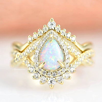 Harper Opal Ring Set-14K Yellow Gold Vermeil