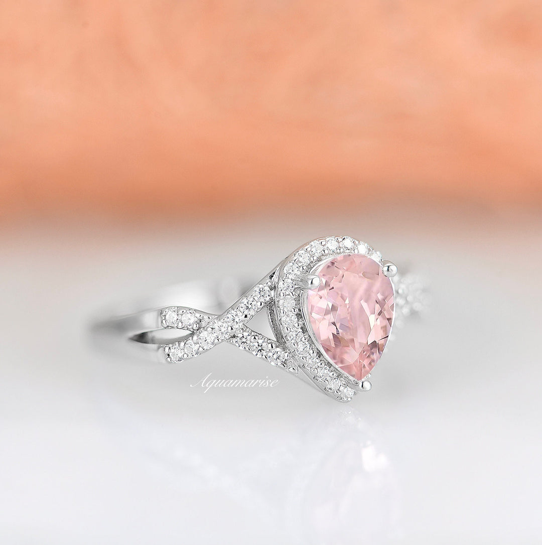 Flair Morganite Ring- Sterling Silver