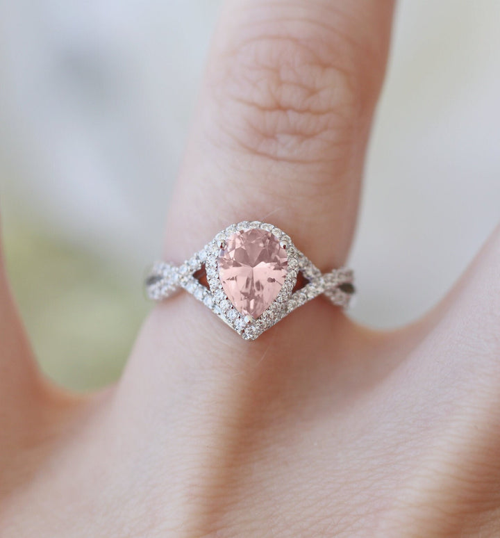 Flair Morganite Ring- Sterling Silver