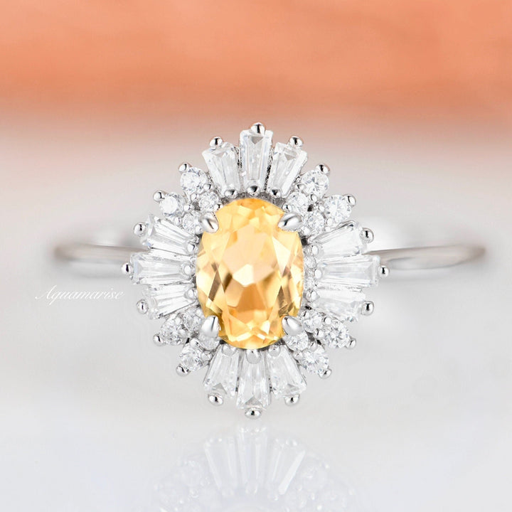 Victoria Citrine Ring- Sterling Silver