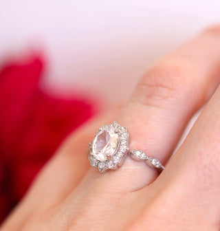 Cordelia Oval Cut Lab-Grown Diamond Engagement Ring in 14K White Gold (IGI Certified)