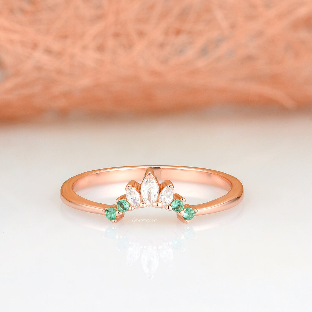 Dakota Emerald Ring Set- 14K Rose Gold Vermeil