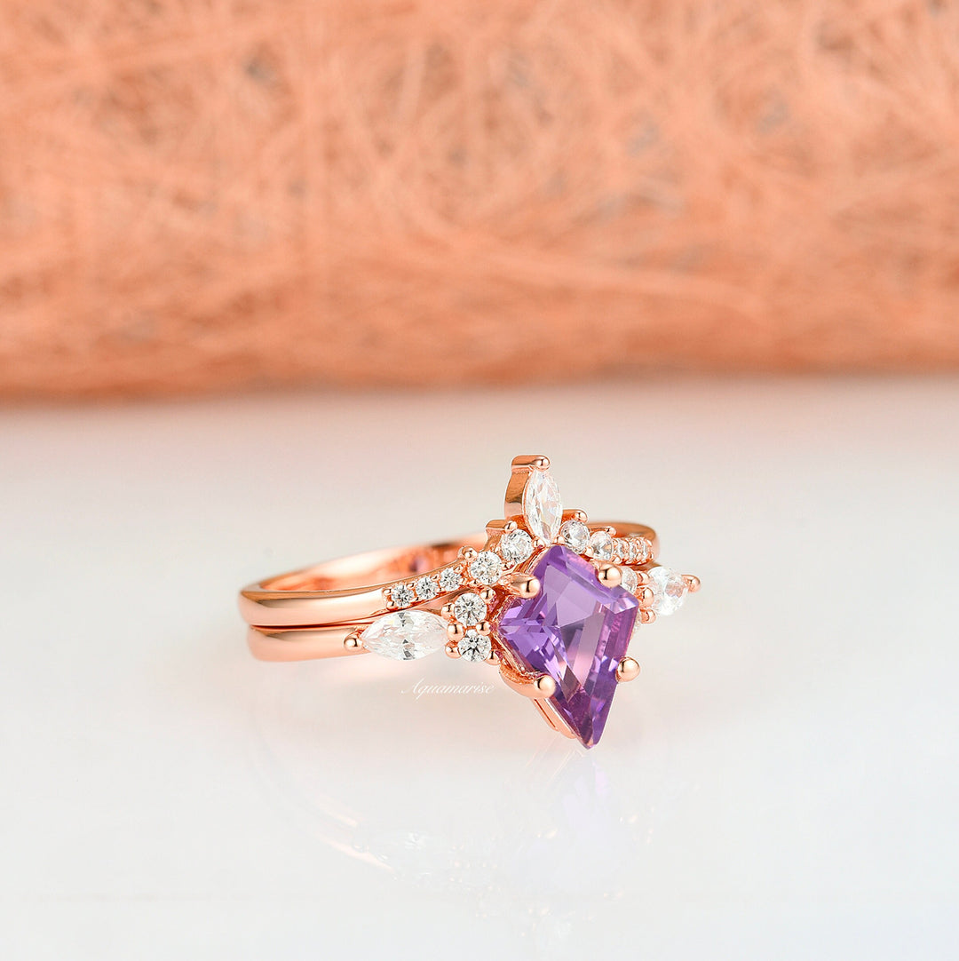 Skye Kite™ Amethyst Ring Set- 14K Solid Rose Gold