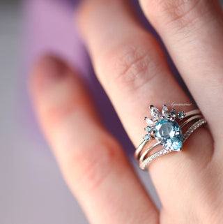 Dakota Teardrop Aquamarine Ring Set in Sterling Silver