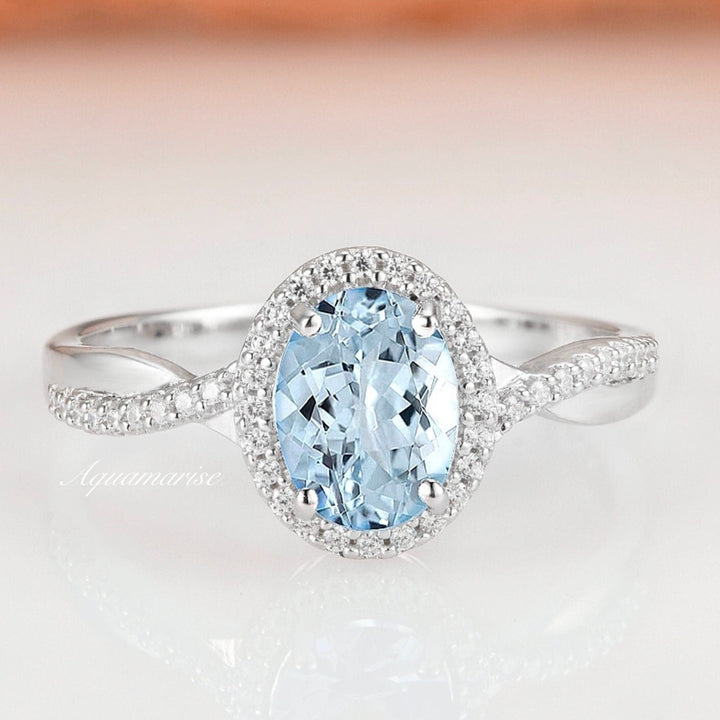 Gemma Aquamarine Ring- Sterling Silver