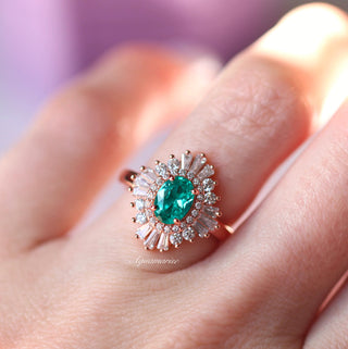 Victoria Art Deco Paraiba Tourmaline Ring in 14K Rose Gold Vermeil