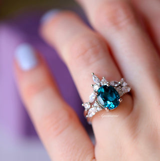 Evelyn Natural London Blue Topaz Ring Set in Sterling Silver