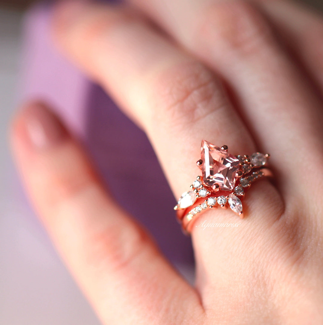 Skye Kite™ Morganite Ring Set- 14K Rose Gold Vermeil