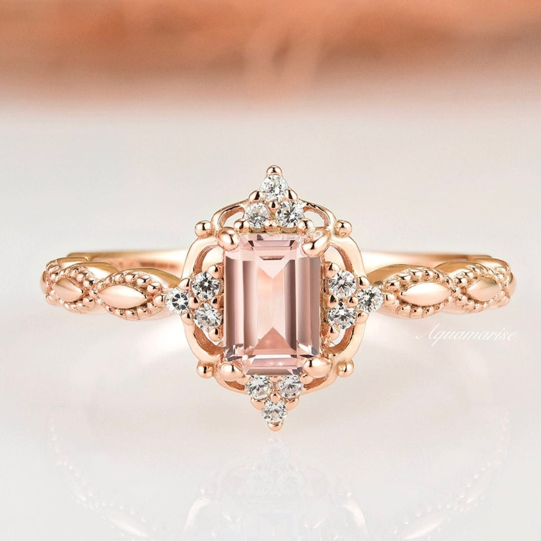 Claire Morganite Ring- 14K Rose Gold Vermeil