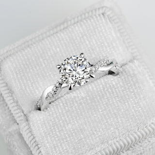 Sophia White Sapphire Twisted Vine Engagement Ring in Sterling Silver