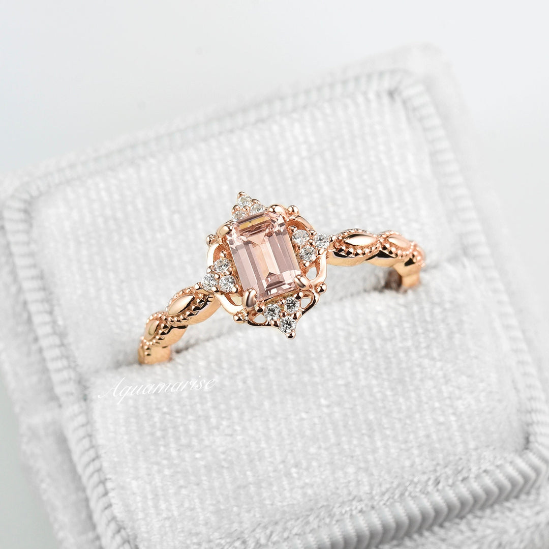 Claire Morganite Ring- 14K Rose Gold Vermeil