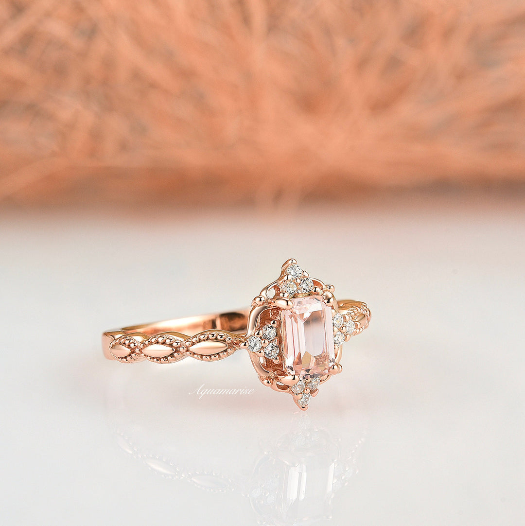 Claire Morganite Ring- 14K Rose Gold Vermeil