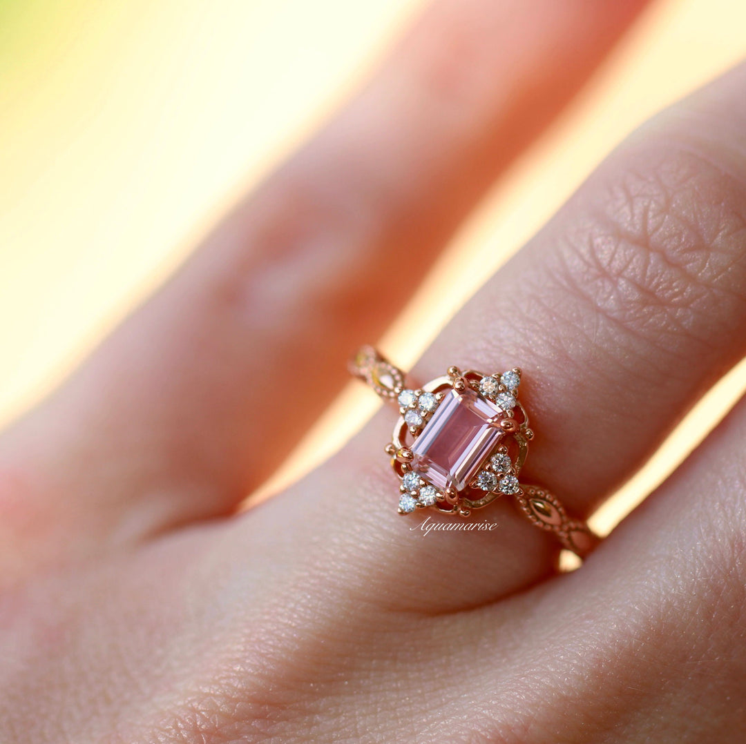 Claire Morganite Ring- 14K Rose Gold Vermeil