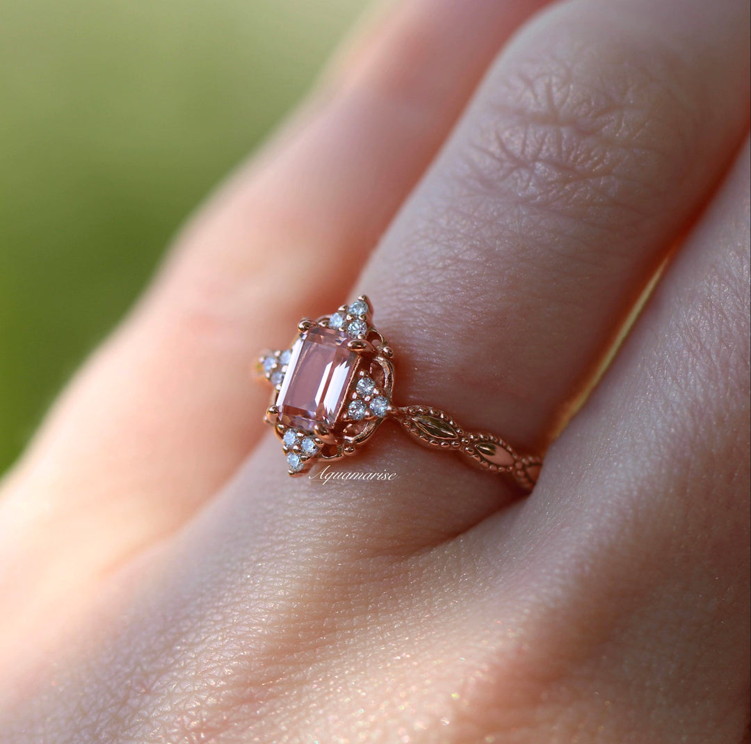 Claire Morganite Ring- 14K Rose Gold Vermeil