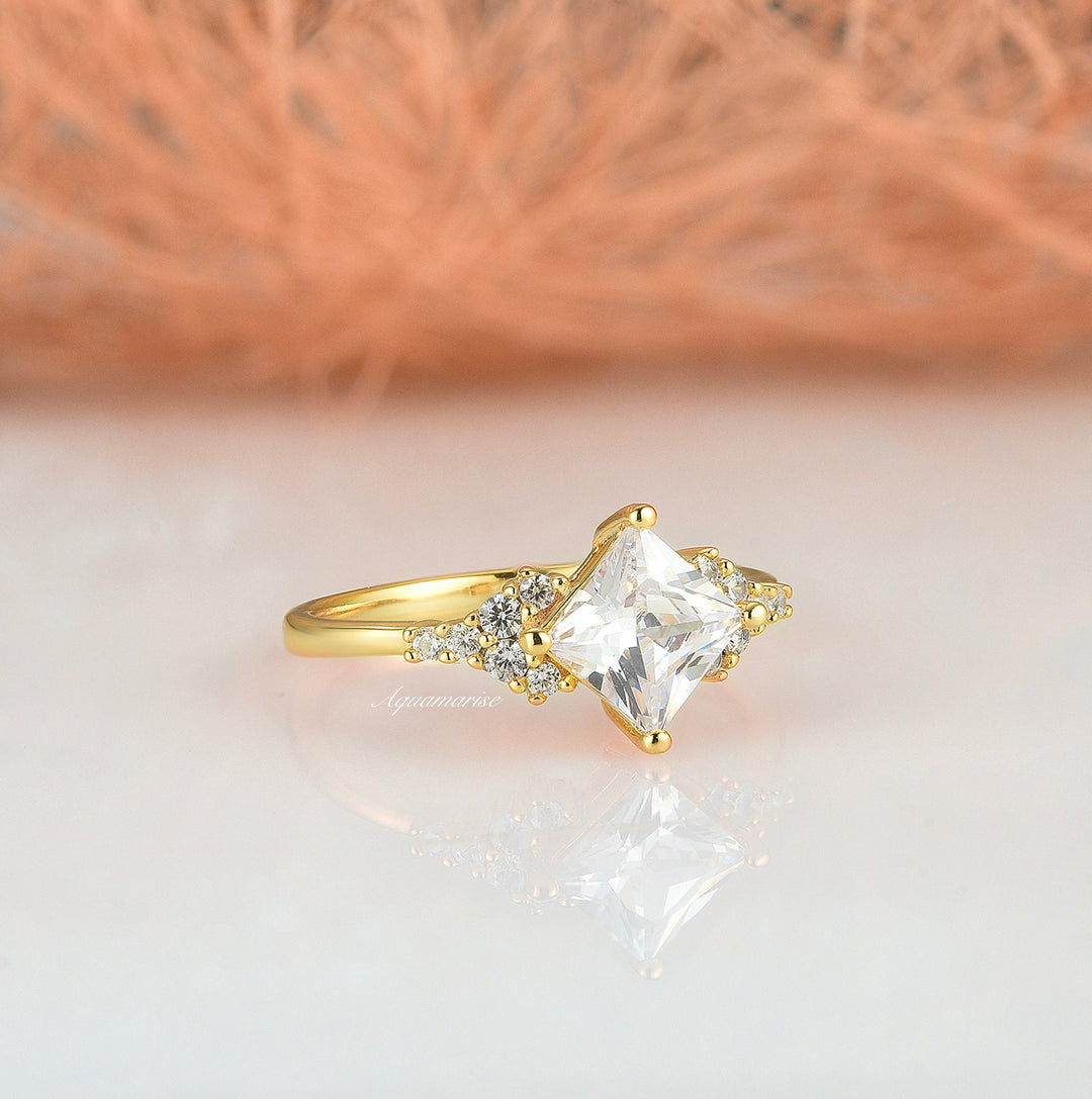 Ellie Simulated Diamond (cz) Ring - 14K Yellow Gold Vermeil