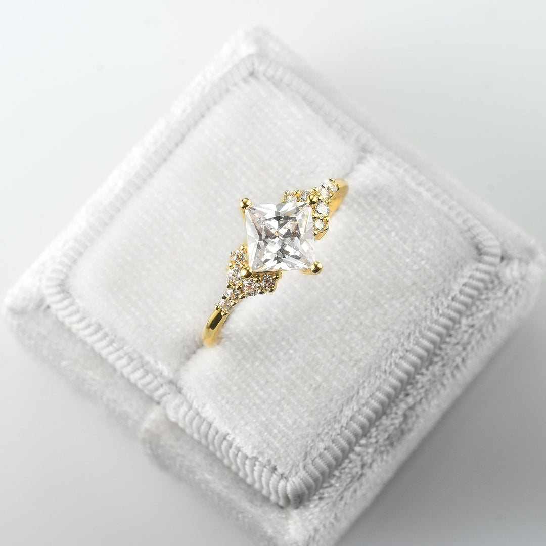 Ellie Simulated Diamond (cz) Ring - 14K Yellow Gold Vermeil