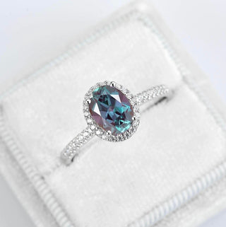 Iris Simulated Alexandrite Ring- Sterling Silver